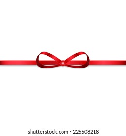 Red bow for decorating gifts isolated on white background 
