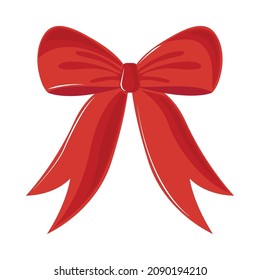 red bow decoration icon isolated