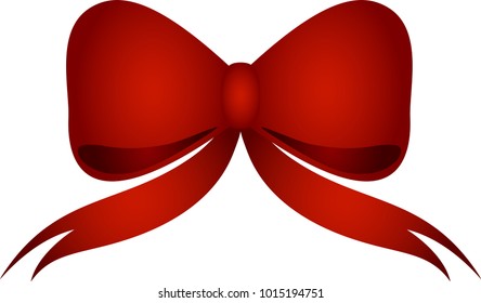 Red Bow design for Wedding, Valentin's Day, Birthday, New Year, Christmas or other holidays