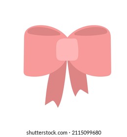 Red bow. Doodle vector illustration. Simple hand drawn icon on white for design