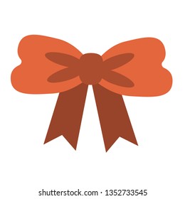 red bow flat illustration on white