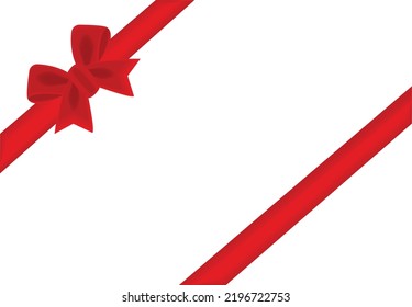 Red bow. Red gift bow for cards, presentations, christmas, new year, valentines day, march 8, womens day and birthday