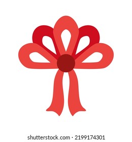 rote Schleife für ein Geschenk auf weißem Hintergrund. Vektorgrafik