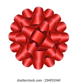 Red Bow With Gradient Mesh, Vector Illustration