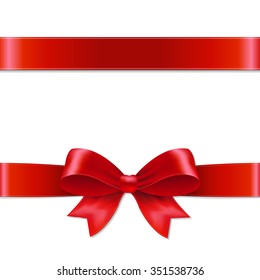 Red Bow With Gradient Mesh, Vector illustration