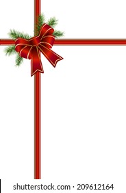 Red bow with green twig