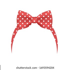 Red bow headband. vector illustration