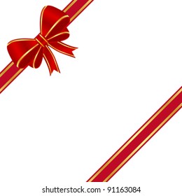 Red bow isolate on white background