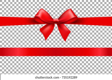 Red Bow Isolated Background Gradient Mesh Vector Illustration