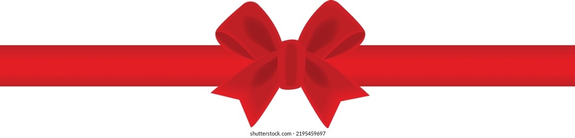 Red bow isolated. Red gift bow for cards, presentations, christmas, new year, valentine's day, march 8, women's day and birthday illustrations.