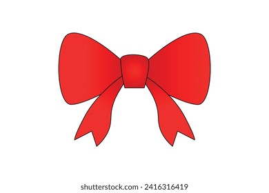 red bow isolated on transparent background