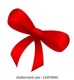 Red bow isolated on white background, vector