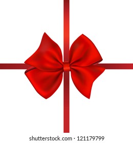 Red bow isolated on white background