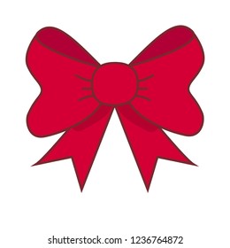 Red bow isolated on white background