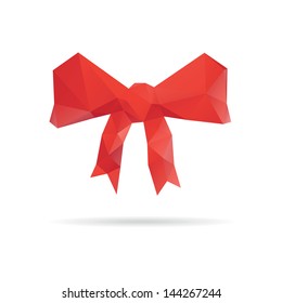 Red bow isolated on a white backgrounds, vector illustration svg