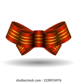 Red Bow Isolated on White Background. Vector illustration