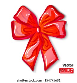 red bow isolated on white background vector