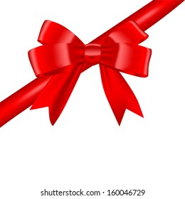 Red bow isolated on white background