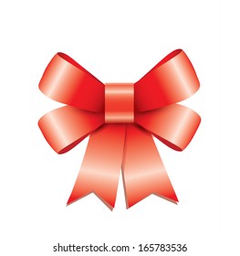 Red bow isolated on white background