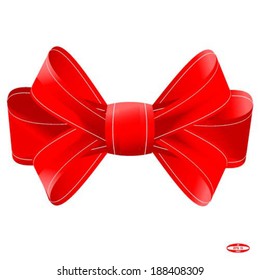 red bow isolated on white background vector