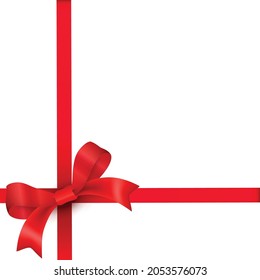 Red Bow Isolated on white Background. Vector