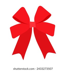 Red bow isolated on white