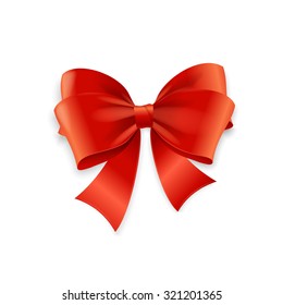 Red Bow Isolated on White Background. Vector illustration