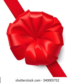 Red bow isolated on white background. Can be use for decoration gifts, greetings, holidays, etc.