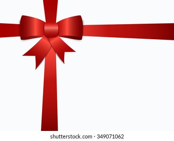 Red bow isolated on white background