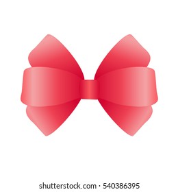 Red bow isolated on a white background. 

