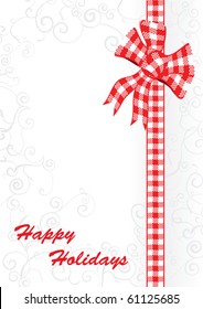 Red bow isolated on white background