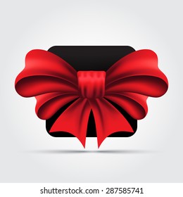 Red bow. Isolated. Vector illustration.