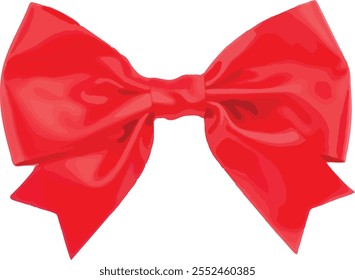 Red Bow isolated vector on white background