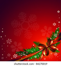 Red bow on red background