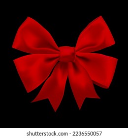 red bow on black background