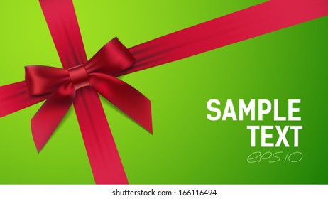  red bow on Green background