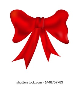 Red bow on a white background, vector
