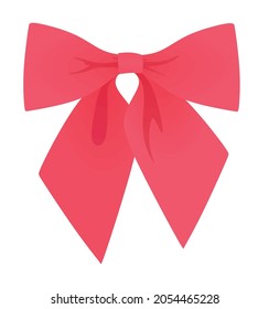 Red  bow on white background. vector illustration