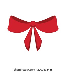 Red bow on a white background. vector illustration