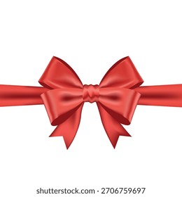 Red  bow on white background