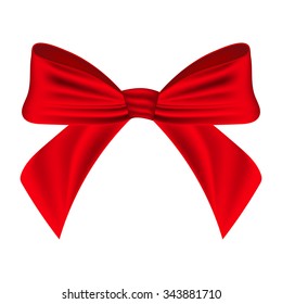 Red bow on a white background 