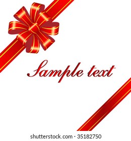Red bow on white background