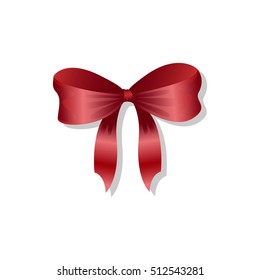 red bow on white background