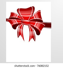 Red bow on a white background - vector illustration