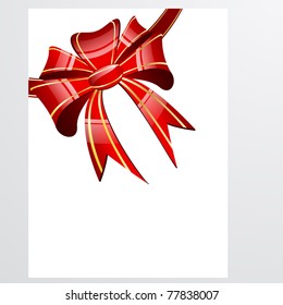 Red bow on a white background - vector illustration