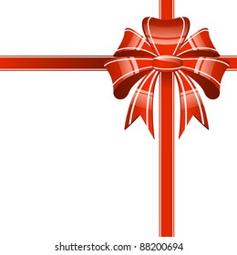 Red bow on a white background - vector illustration