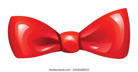 Red bow, perfect for formal occasions. Vector cartoon illustration