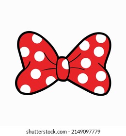 Red bow ,Red Bow Polka Dot print  vector design svg