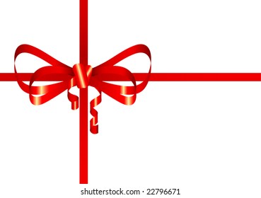 red bow present. Vector illustration