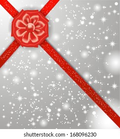 Red bow with ribbon